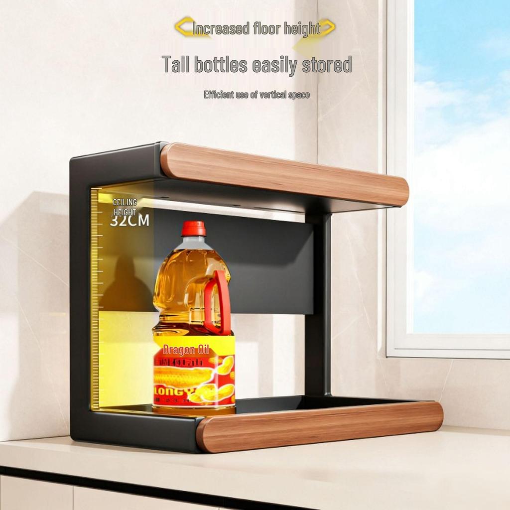 Used Multi-layer Kitchen Countertop Seasoning Rack for Bottles, Jars, Oil, Salt, Soy Sauce, and Vinegar.