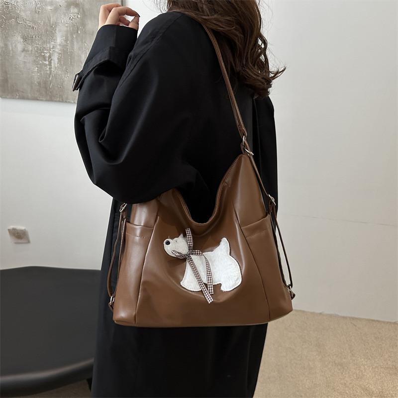 Stylish Large Capacity Fashionable Tote Bag For Daily Use With Cute Dog Cartoon Design