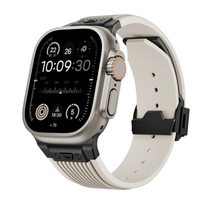 Luxury Strap for Apple Watch Strap Ultra 3 49mm 46mm 45mm 44 42mm Soft Silicone Bracelet for IWatch Series11 10 9 8 7 6 5 4 SE 3