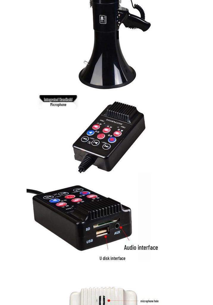100W High Power Handheld Megaphone with Loud Volume and Large Horn