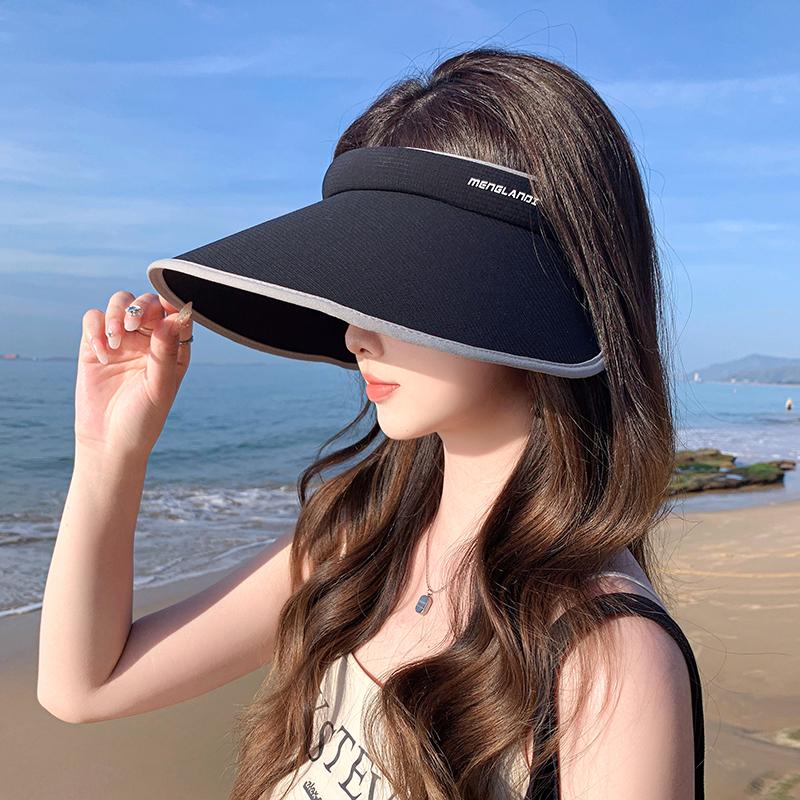 

Пляжный отдых шляпа от солнца с открытым верхом женская шляпа для защиты от солнца с широкими полями, закрывающая все лицо, летняя защита от УФ-лучей, пляжная шляпа от солнца Adult (55-59cm)