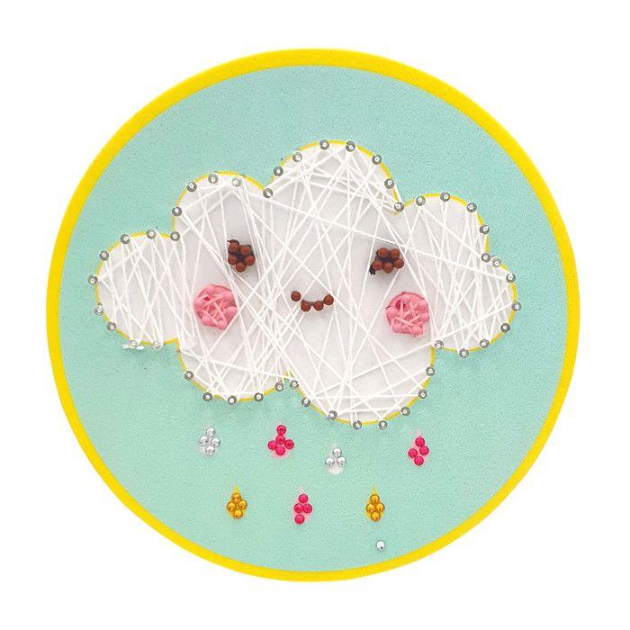 String Art Stretched Thread Picture for Child Cloud 21 Cm