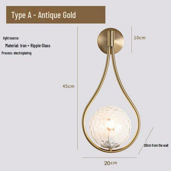 Nordische Gold Wandleuchte: Moderne Eleganz für Wohnzimmer, Schlafzimmer oder Treppenhaus