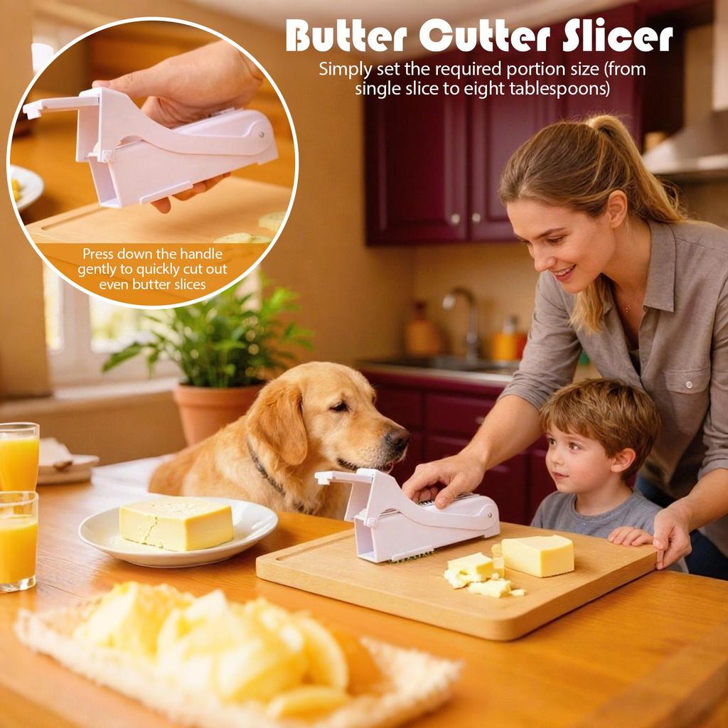 Butter Cutter with Measurement Marks Stick Butter Slicer Cheese Splitter Kitchen Tool Dishwasher Safe for Cakes Bread Baking