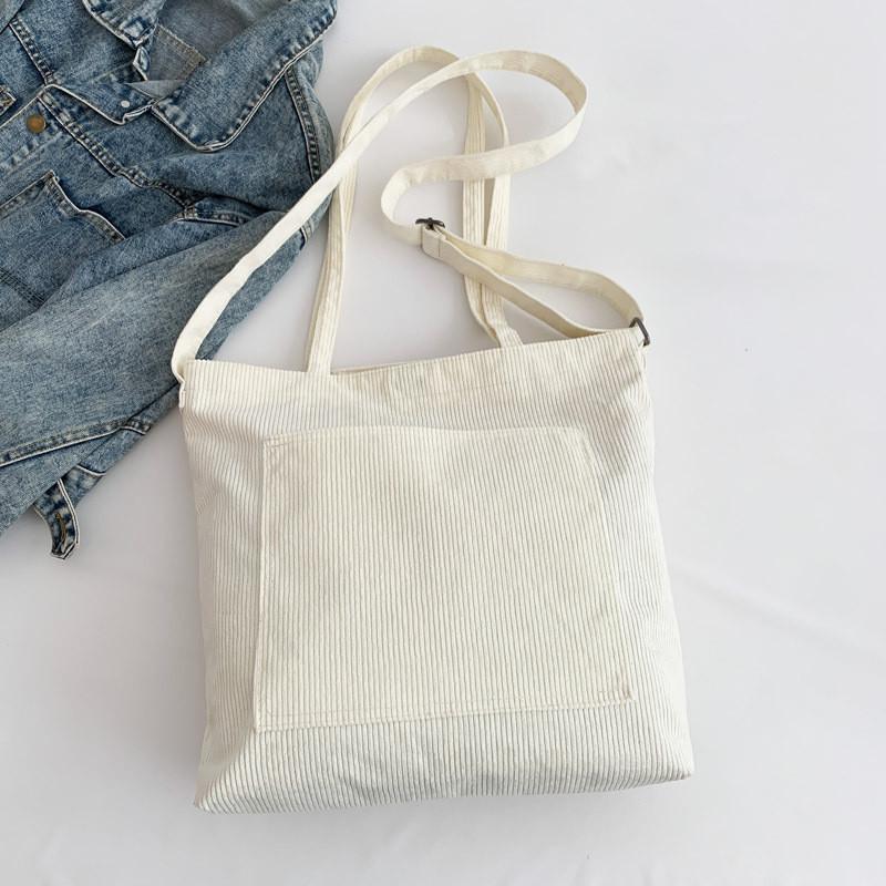 Chic Minimalist Fashionable Tote Bag For Women With Soft Corduroy Material