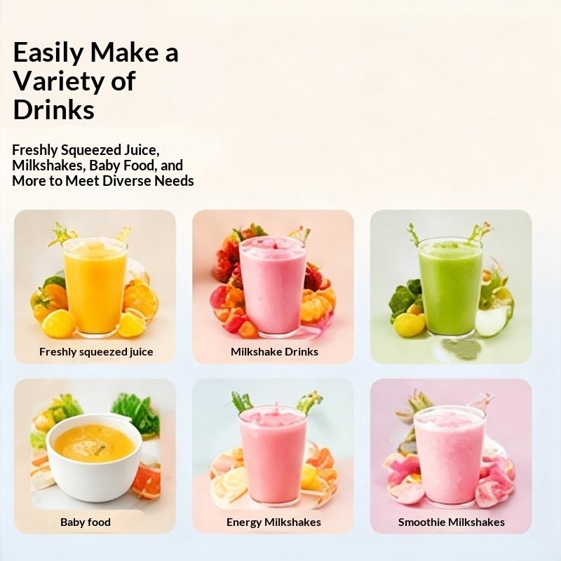 Portable Bottle Electric 6 Blades Multifunction Juice Blender Fresh Juice Smoothie Blender Ice Crushcup Food Processor