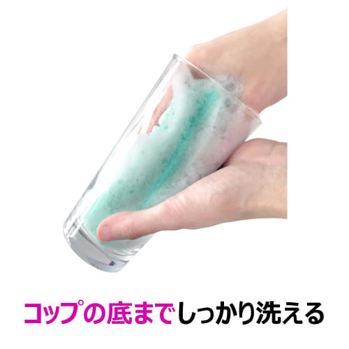 Kikuron Kitchen Sponge, Soft Type, Ag+ Antibacterial, Green, Pack of 4 (1 Sponge per Pack) Slim Shape Fits in Your Hand, Folds in Half Like a Net Spon