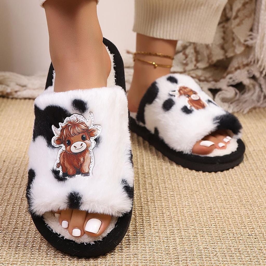 Hausschuhe, bequeme und warme Schuhe aus weichem Plüsch mit offenen Zehen, einfarbige Hausschuhe für den Innenbereich