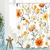 Yellow Flowers Pattern Bathing Curtain  Bathroom Shower Curtain Waterproof With 12 Hooks Home Deco Free Ship