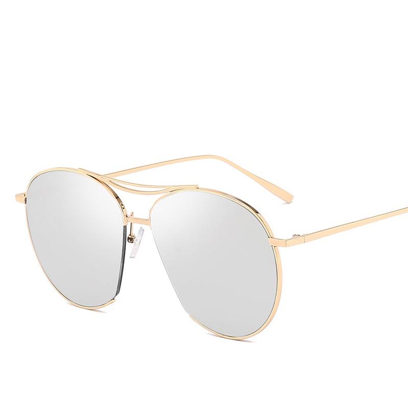 High-quality Womens Large Aviator Sunglasses With Sleek Metal Frame And Mirror Lens