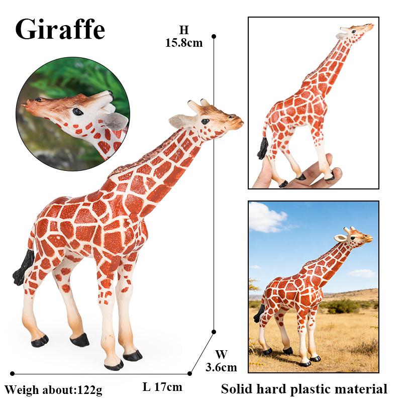 Oenux Zoo Africa Wild Animal Giraffe Simulation Model Action Figures PVC Educational Cute Toy For Kids