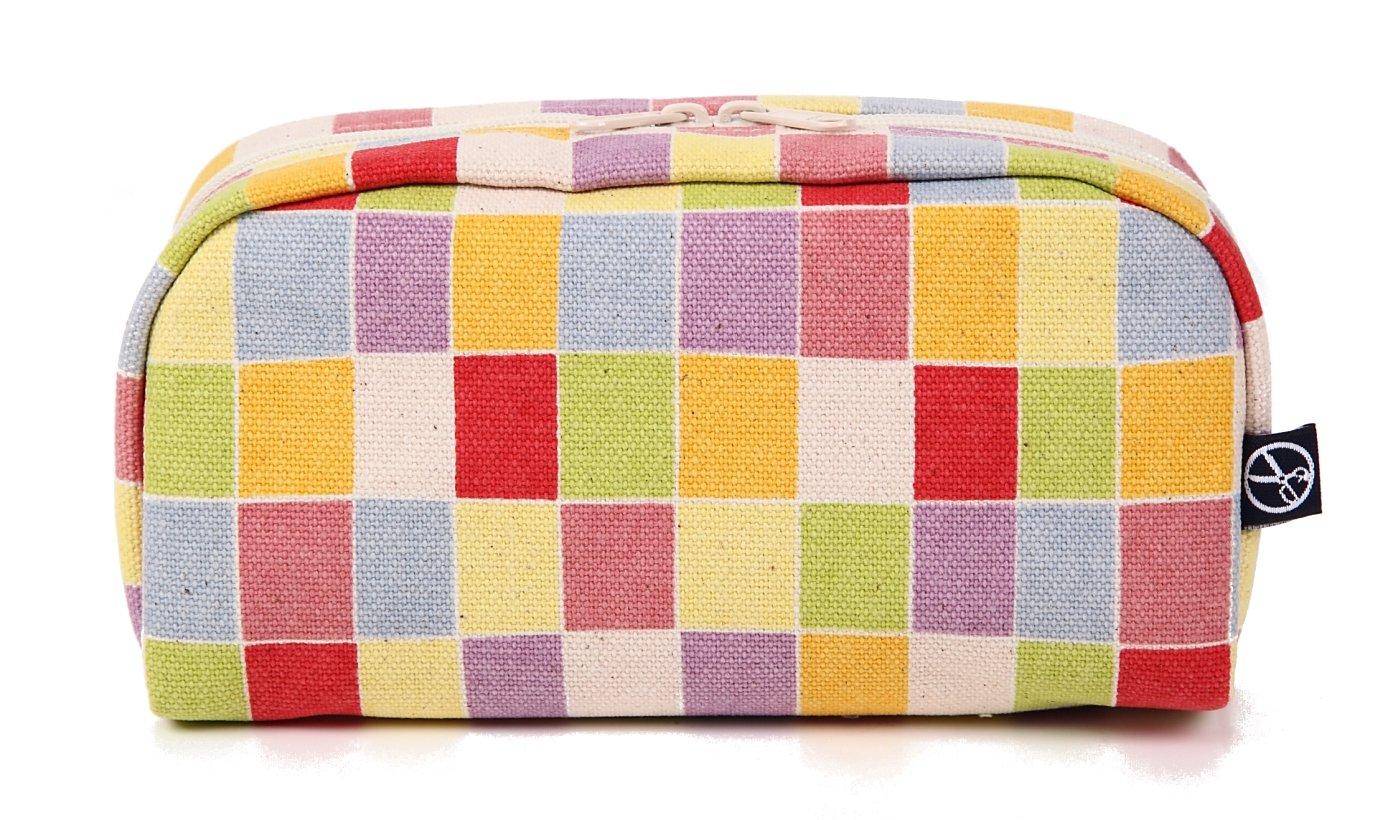 

Maeda Senko Goshiki Series Horizontal Pouch Checkerboard Pastel x W18 x D6cm Hanpu-do [KYOTO JAPAN] Five-Color Five-Color Pattern Size Approx. H8.5