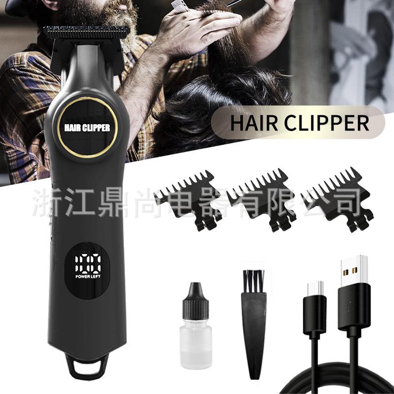 Retro Electric Hair Clipper with LCD Display and USB Charging