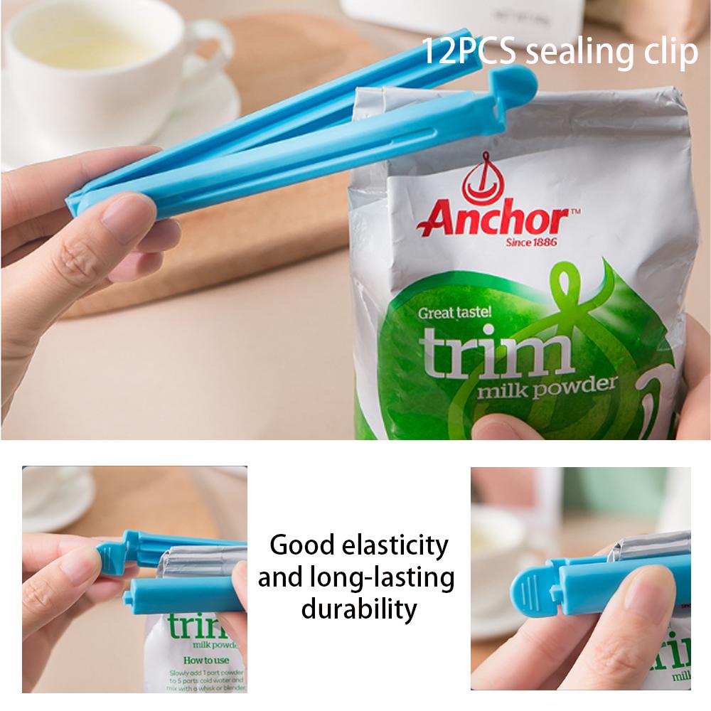12PCS Packaging Clip Sealing Clip Household Food Snacks Sealing Clip Set Multifunctional Packing Bag Kitchen Supplies
