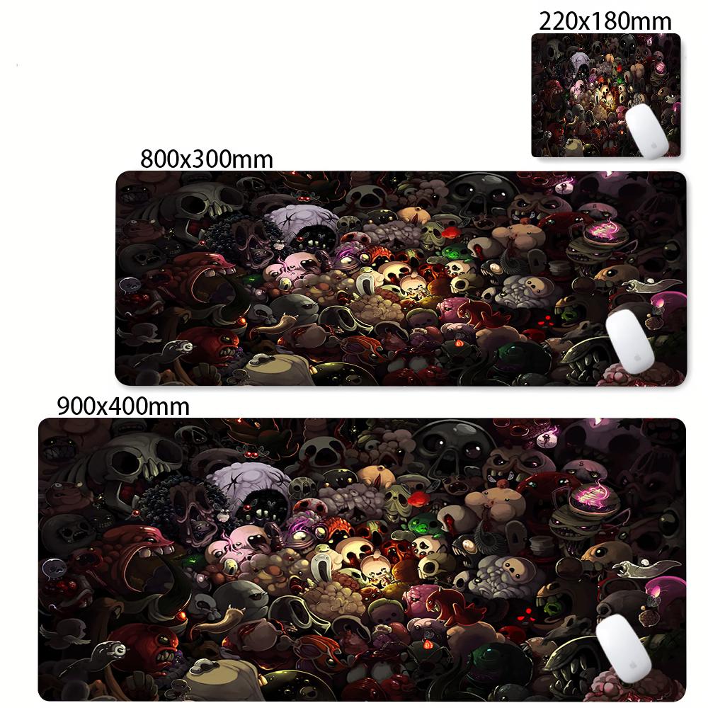 Tappetino per Mouse Anime The Binding Of Isaac Blocco Tastiera Gioco Bordi Bloccati Pad per Mouse Accessori per Computer Tappetini Antiscivolo per Scrivania Armadio PC Mausepad