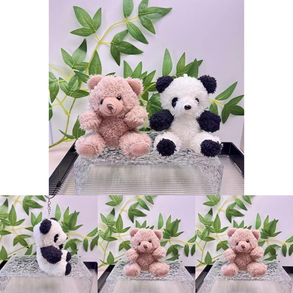 Entzückender Cartoon-Panda-Plüsch-Schlüsselanhänger Weiches Stofftier Dekorative Anhänger Geschenke