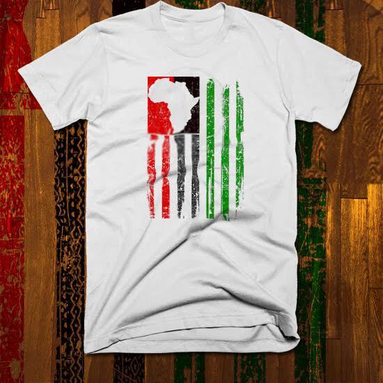 

Black History Month T-Shirt African Panther Kente Wakanda Flag cotton tee 4XL