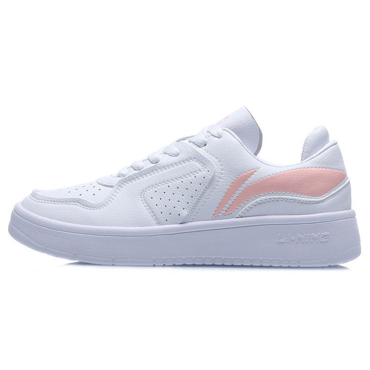 Li Ning Street Player Synthetic Leather Slip Resistant, Lightweight, And Breathable Low Top Skateboard Shoes Women's AGCQ328-4