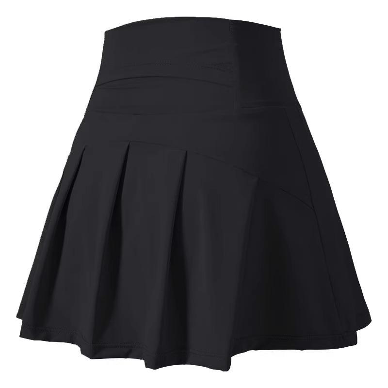 

Sports Shorts Women S Summer Thin New Running Anti-Light Skirt High Waist And Thin Yoga Tennis Skirt one size fits all [suitable for 40-55kg ] чёрный