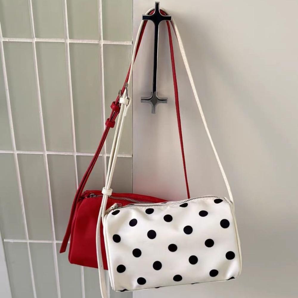 Fashionable Polka Dot Three-dimensional Pillow Bag Korean Casual Hand-held Toast Bag New Versatile Simple Shoulder Messenger Bag