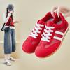 Rote Damen neue Sommer dünne atmungsaktive kleine weiße Schuhe leichte Board-Schuhe flache Mesh-Schuhe