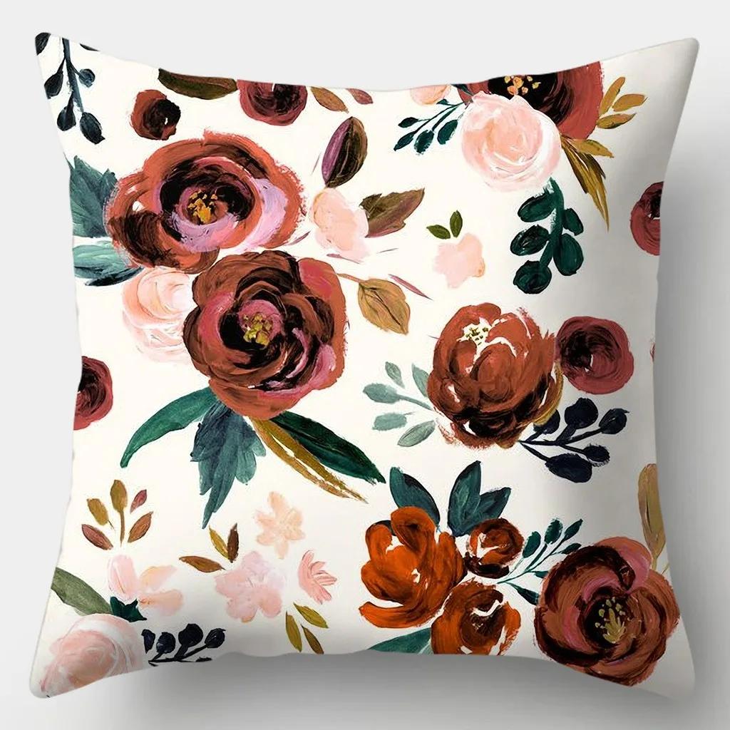 Fresh Style Pillowcase 45cmX45cm Square Sofa Pillow Cover Pretty Flowers Cushion