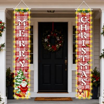 Christmas Hanging Door Banner Merry Christmas Decoration for Home 2025 Xmas Door Decor Merry Christmas Ornament New Year 2026