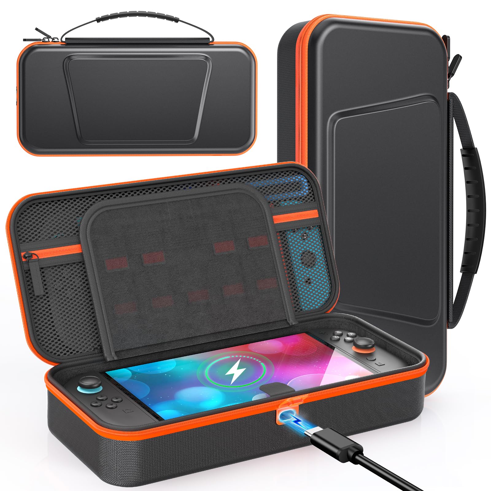 

Case for Switch 2 2025 & Original & OLED, Portable Travel Case for Switch 2, 9 Game Card Slots, Accessories for Switch 2, Black