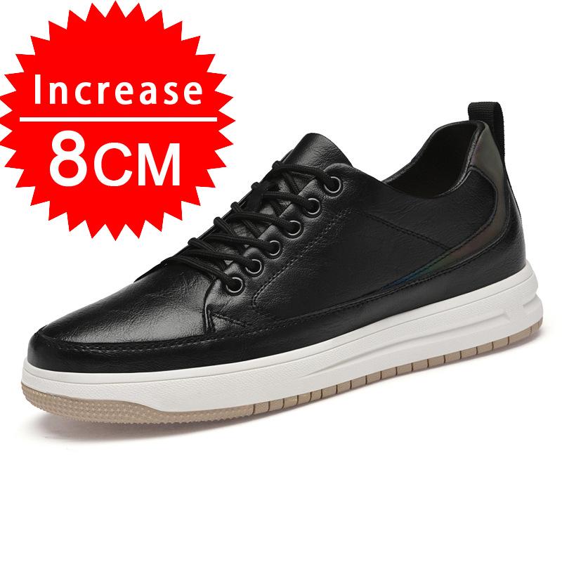 Lässige Herren Schuhe mit Absatzerhöhung Schuhe für Männer mit Höhenerhöhung Weiße Schuhe Schwarze Schuhe 6/8CM Hohe Schuhe Lift-Sneakers