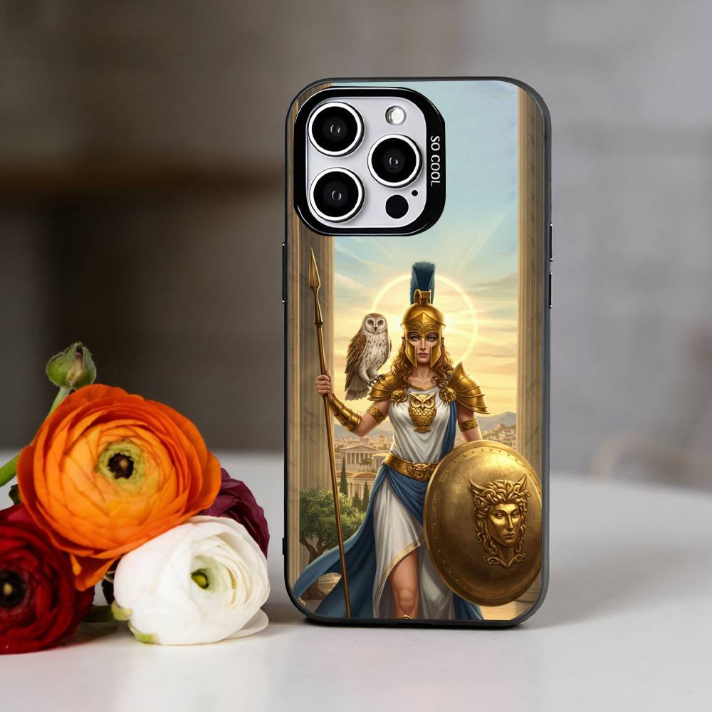 Athena Phone Case For iPhone 17,16,15,14,13,12,11 Plus,Pro Max,XS,Colored Silver Plated Inside Cover iPhone14Pro
