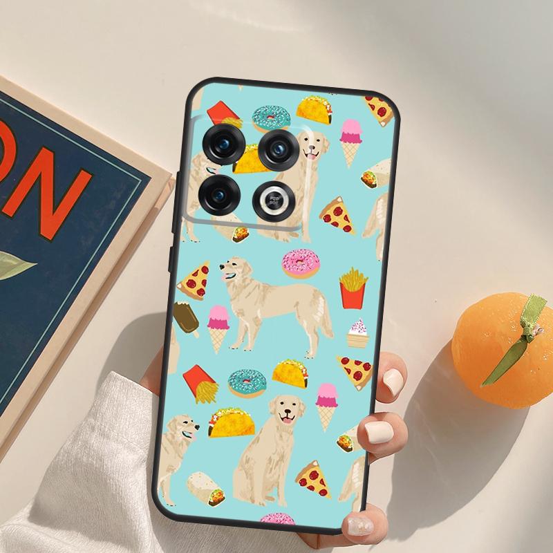 Cartoon Golden Retriever Dog Case For OnePlus 13T 10T 10R 12R 13R 15 13 12 11 10 9 Pro Nord CE 5 2 3 4 Lite N20 N30 Cover