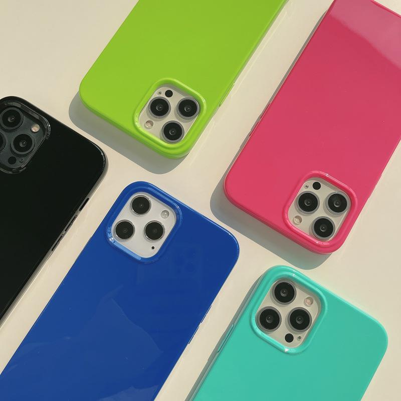 Enkelt fluorescerende fargetelefondeksel for Iphone 14 12 13 11 Pro Promax Plus X Xr Xsmax Støtsikkert hardt telefondeksel