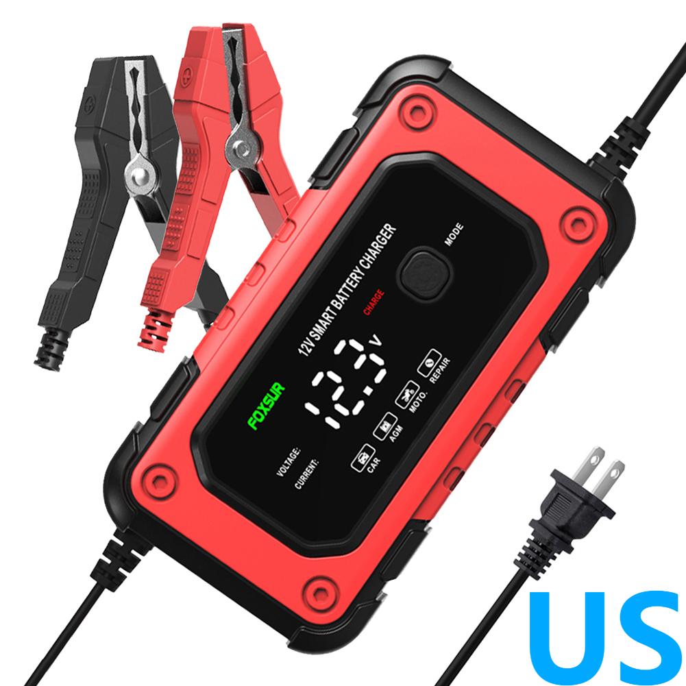 Large Display Auto Battery Charger Car Accessories 6A 12V Car Motorcycle Trucks Battery Charging Device US/EU Plug Car Charger