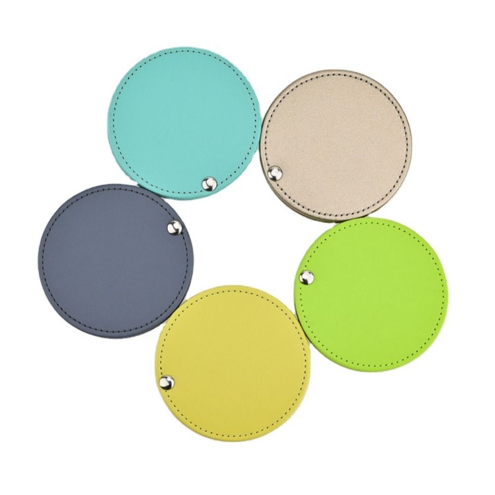 PU Leather Women Girls Cosmetic Mirror Makeup Mirror Compact Pocket Mirror Travel Accessories
