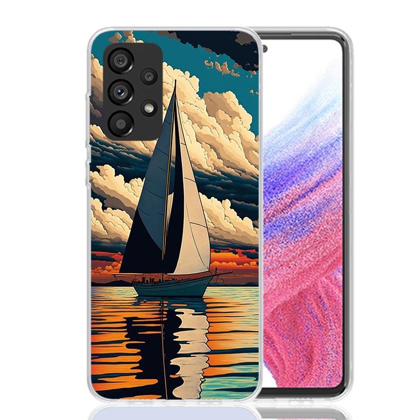 

Sailing Boat Sunset Phone Case For Samsung Galaxy A13 A14 A15 A16 A53 A54 A55 A56 A33 A34 A35 A36 A23 A24 A25 A26 A05S A04S A73 Samsung A56