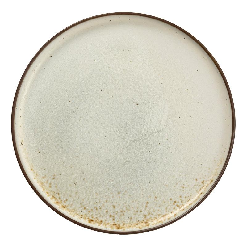 Ceramic Plate Japanese Style Dinner Plate Household Vegetable Plate Round Plate High Value Tableware Western Food Plate Large Plate