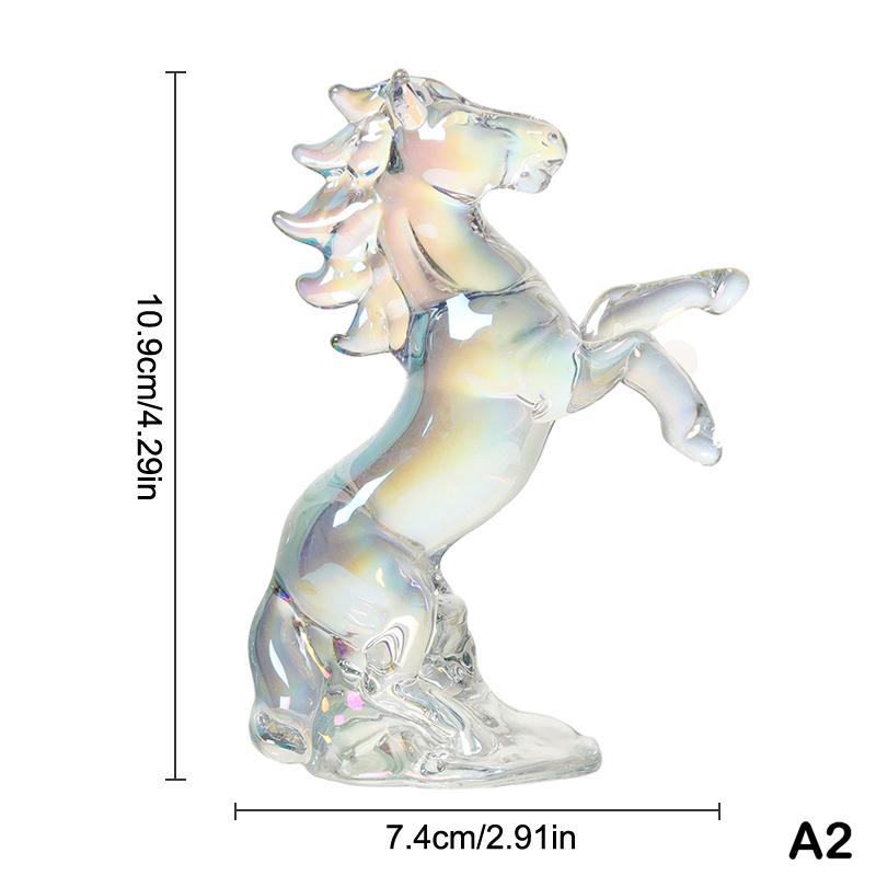 Crystal Horse Figurine 2026 Zodiac Horse Statue Home Desktop Bookshelf Office Ornament Horse Decor Feng Shui Bring Fortune