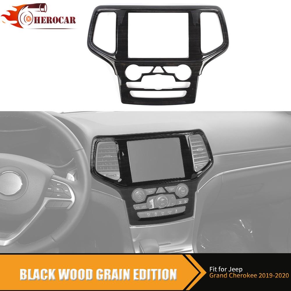 Black Wood Dash Center GPS Navigation Cover For Grand Cherokee -20 Interior