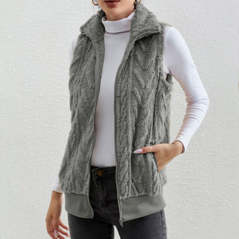 Women S Thick Fleece Sleeveless Vest For Autumn Winter