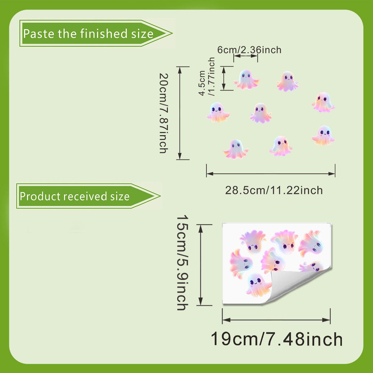 Розовый Свет Мультяшный Розовый Призрак Наклейки на Стену, Наклейки на Стену для Украшения Детской Комнаты 20*15cm