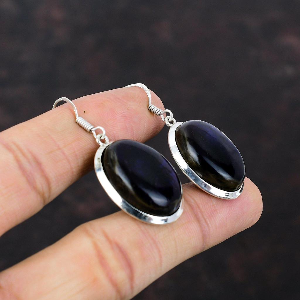 Blue Fire Labradorite Earring Handmade Boho Jewelry 925 Sterling Silver Earrings Original Gemstone Earring Beautiful Jewelry Gift For Friend