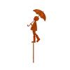 Rustic Metal Garden Stakes Set of 3 Vintage Boy and Angel Lawn Signs for Landscaping Decor Yard Art Decorations and Ornaments