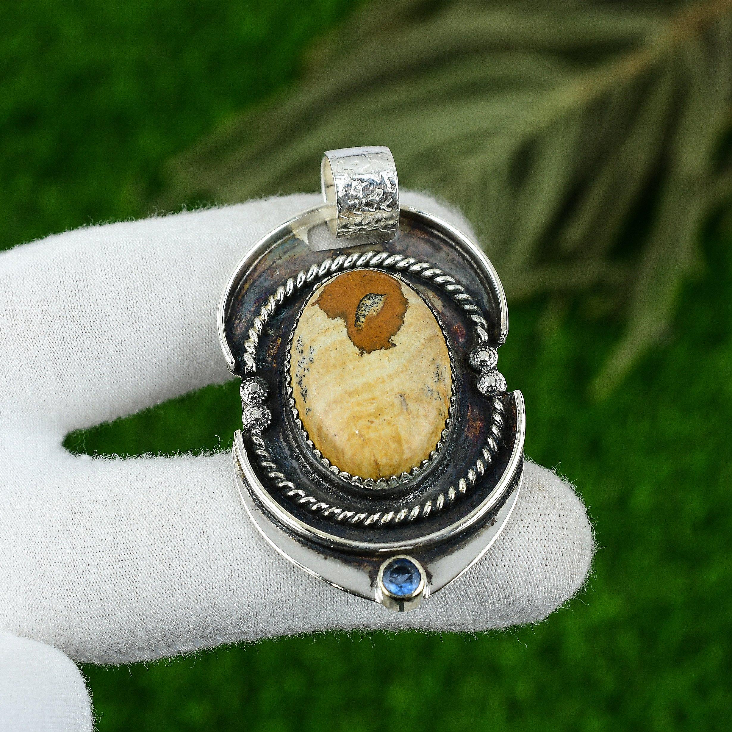 

Подвеска из натурального камня яшмы пикассо, ювелирное изделие из серебра 925 пробы для девочек