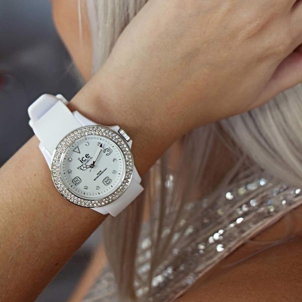 Unisex Hodinky ICE Star Bílá Stříbrná Hladké [Ice-watch] Ice-Watch Dámské / (Střední) [Autorizovaný prodejce]