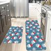 Christmas Kitchen Anti-slip Mat Carpet Flannel Doormat Two-piece Set