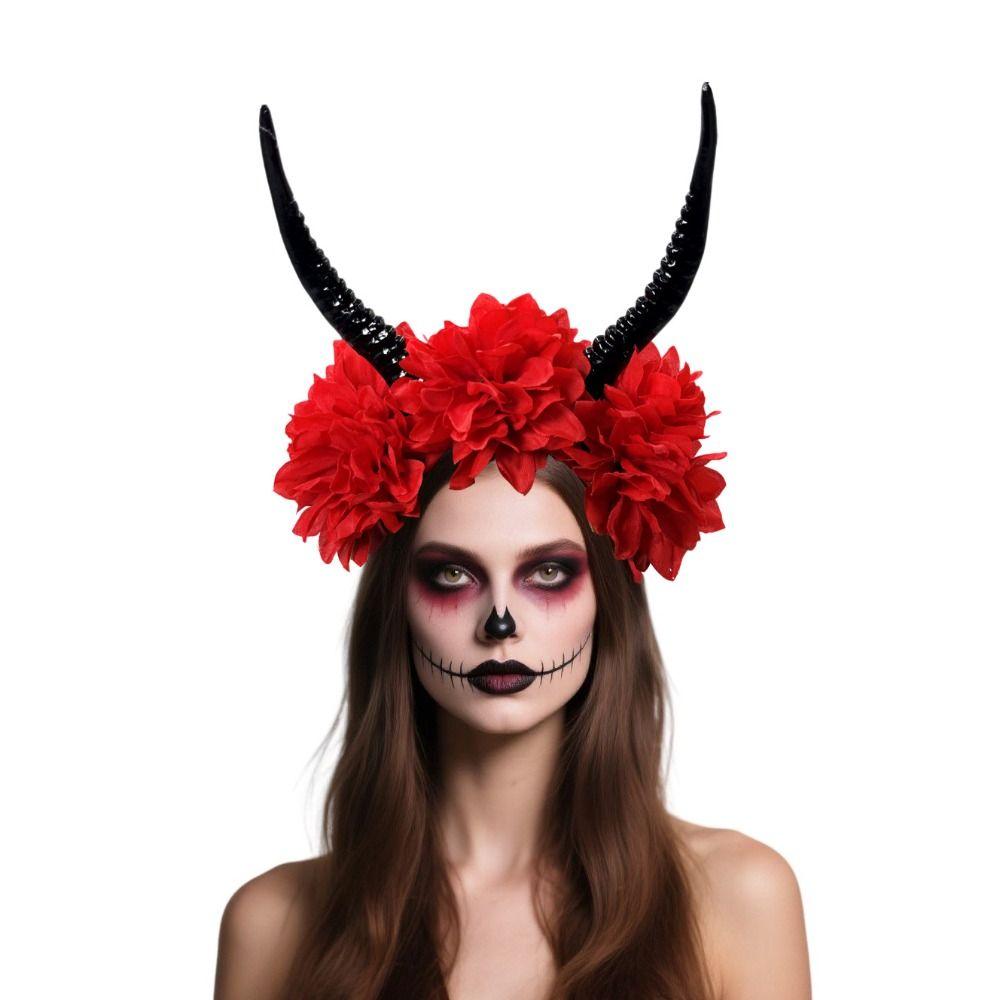 Simulationsblumen Gothic Kopfschmuck Übertreiben Halloween Kopfbedeckung Mädchen/Kinder