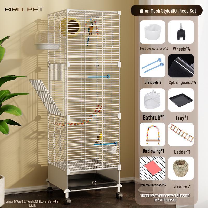 Luxury Large Bird Cage for Cockatiels, Budgerigars, Parrots with Breeding Box