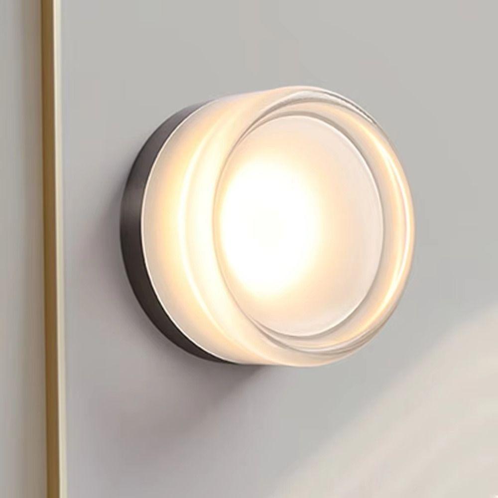 Amber Jelly LED Wall Lamp Round Design Nordic Style Lighting Fixture Dimmable Waterproof Wall Sconces Living Room
