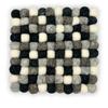 Felt Ball Square Placemat Multi Grey 20cm