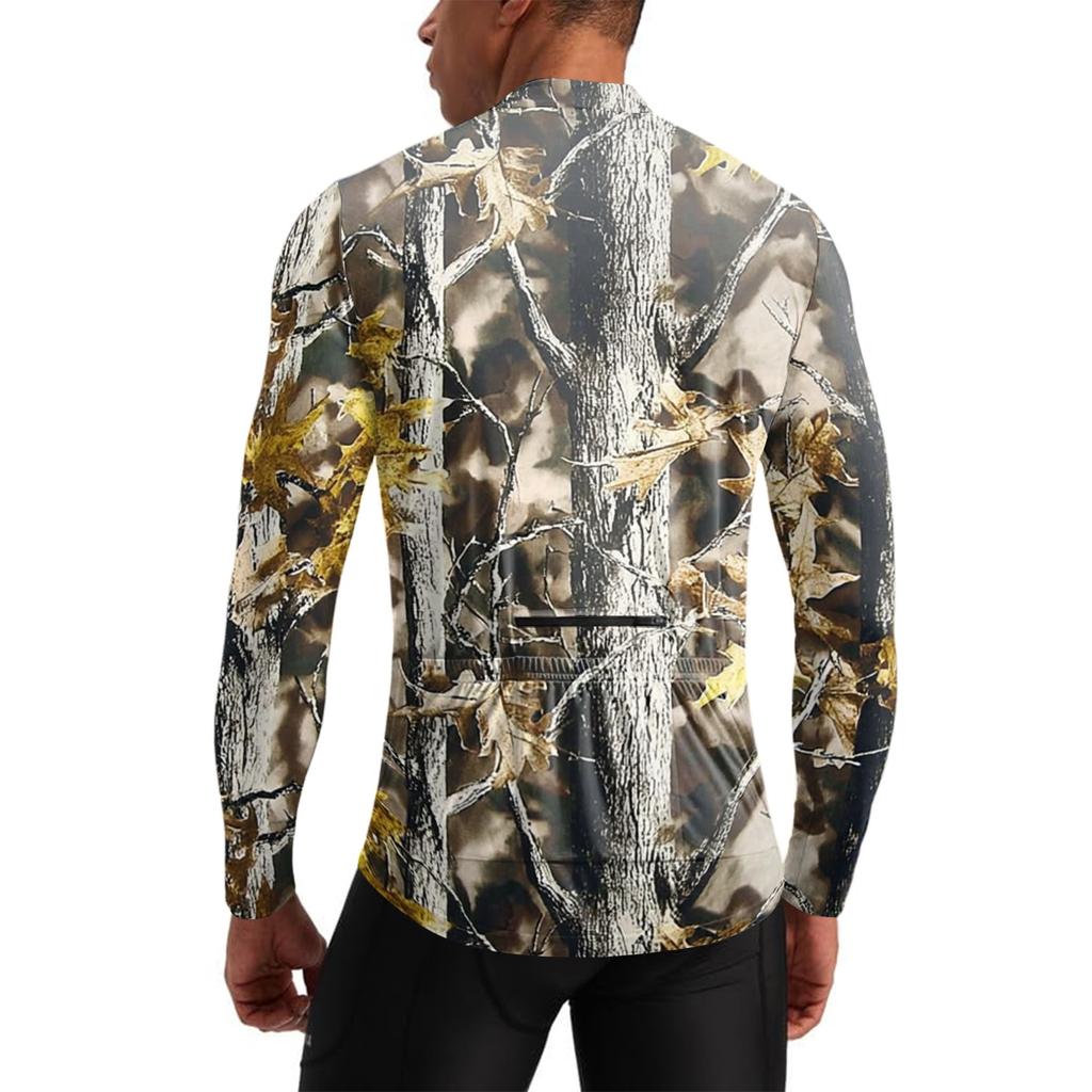 Herren Langarm Fahrradtrikot Atmungsaktiv Schnelltrocknend Reißverschluss vorne Pullover Leichtes Sportoberteil für Outdoor-Sportarten